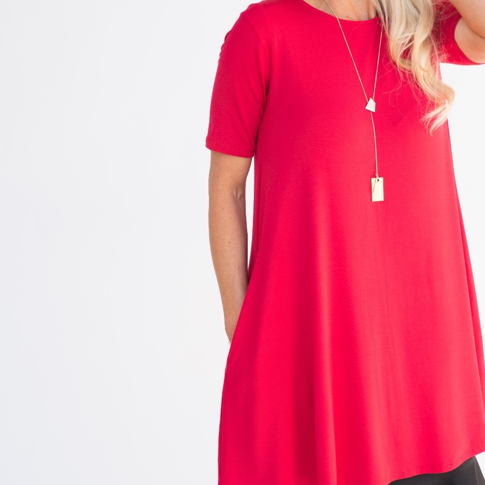 NWT Agnes & Dora Red Swing Tunic  AVAILABLE XS